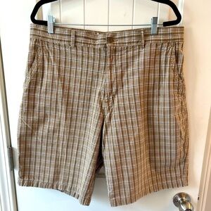 Perry Ellis 100% Cotton Plaid Shorts Size 38